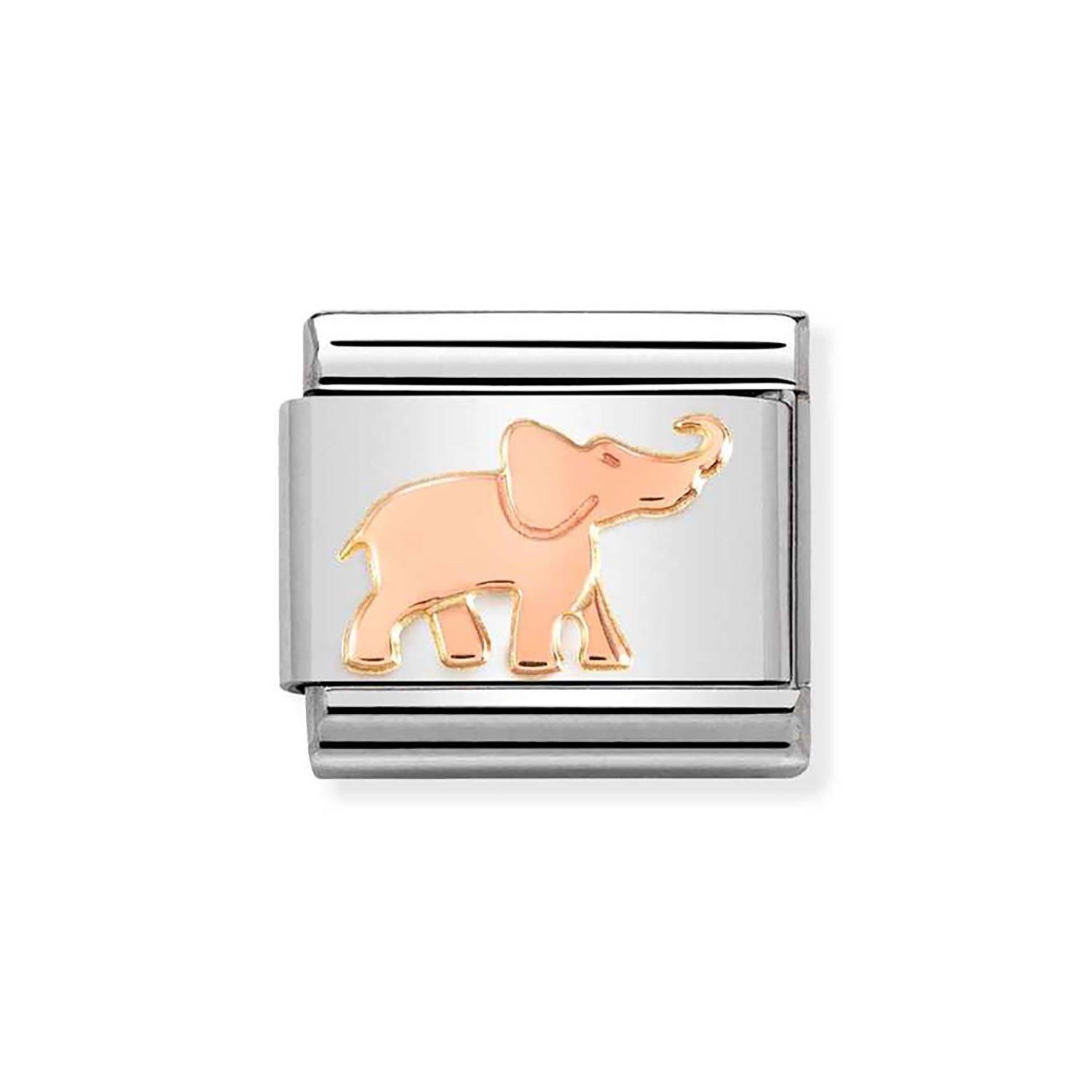 Nomination Composable Stainless Steel and Rose Gold Plated Elephant Charm