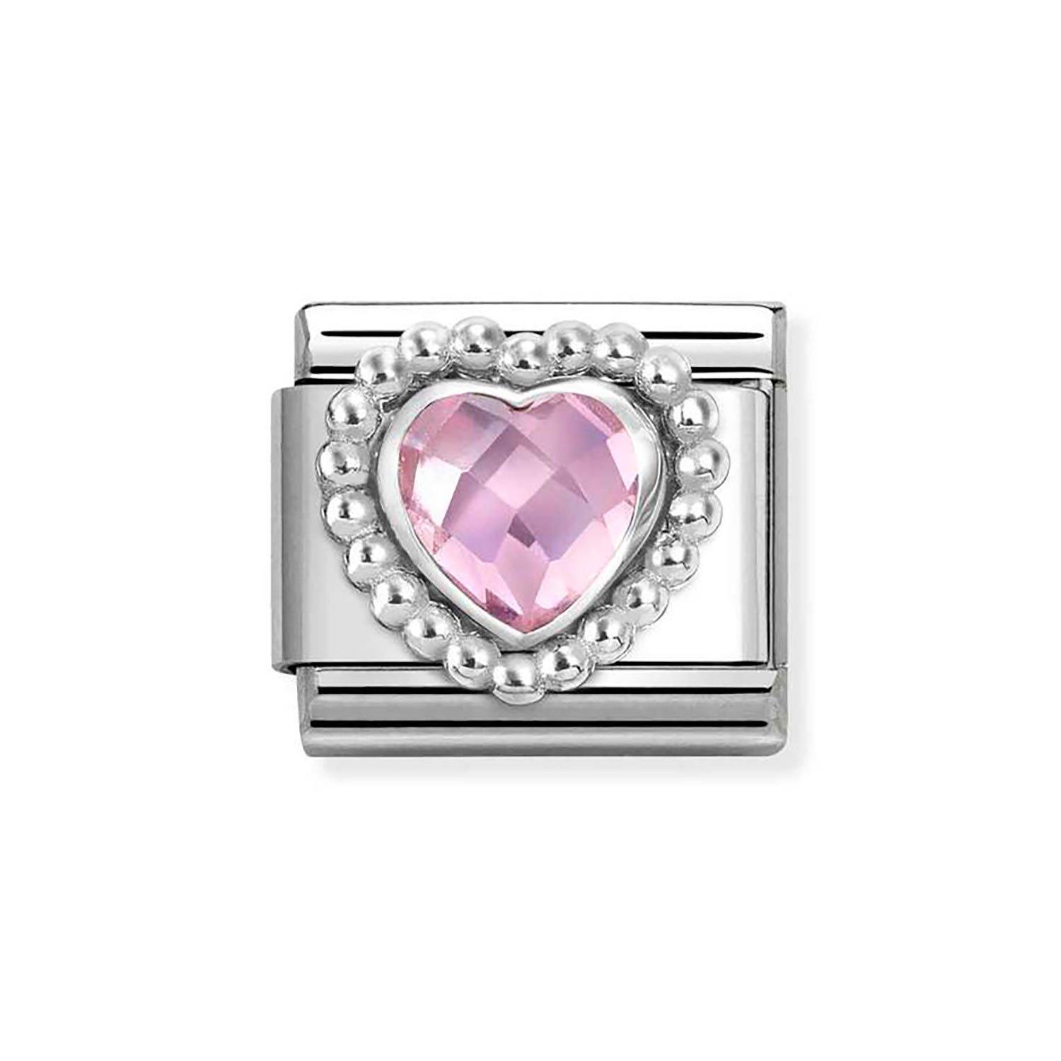 Nomination Composable Stainless Steel Pink Cubic Zirconia Heart Charm