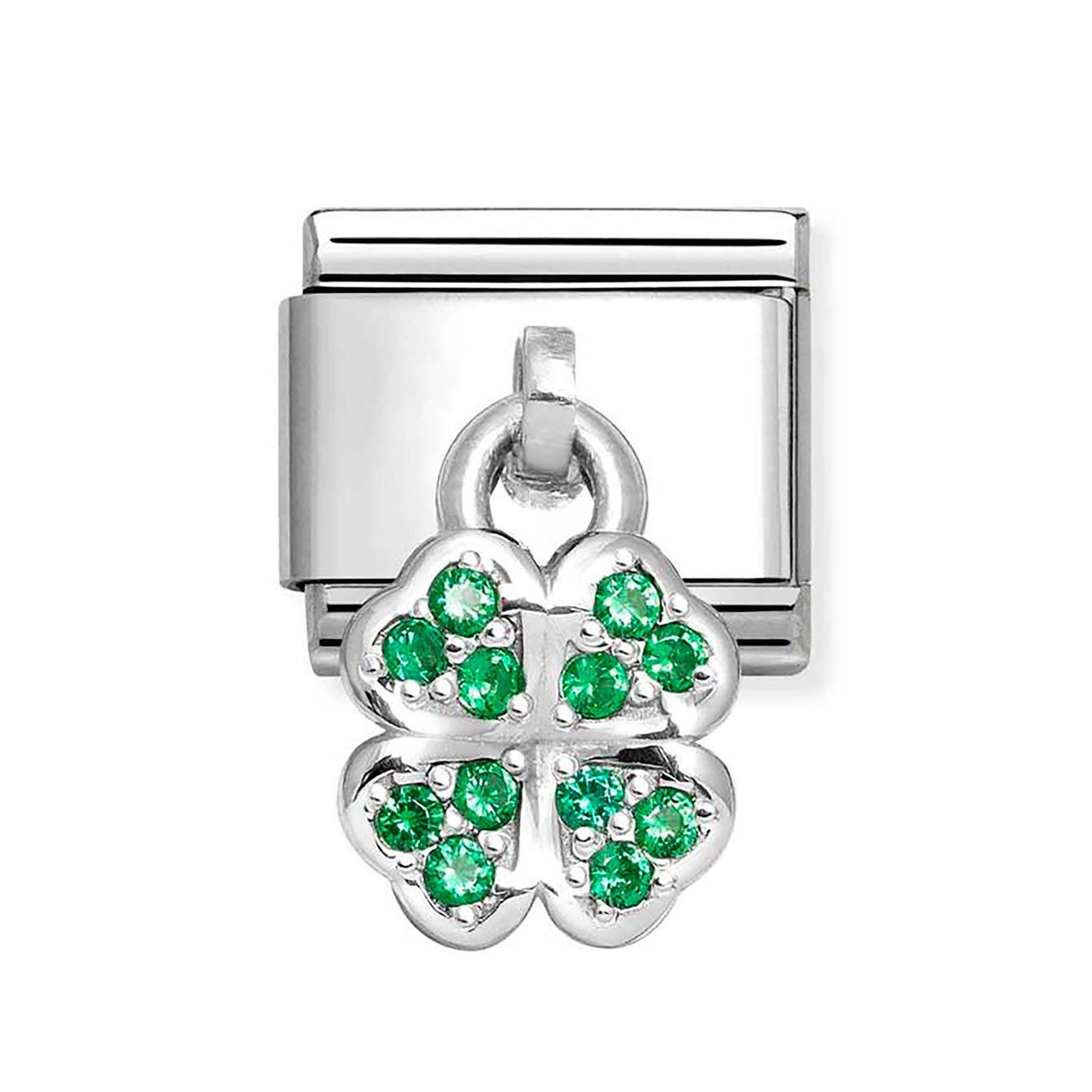 Nomination Composable Stainless Steel Cubic Zirconia Four Leaf