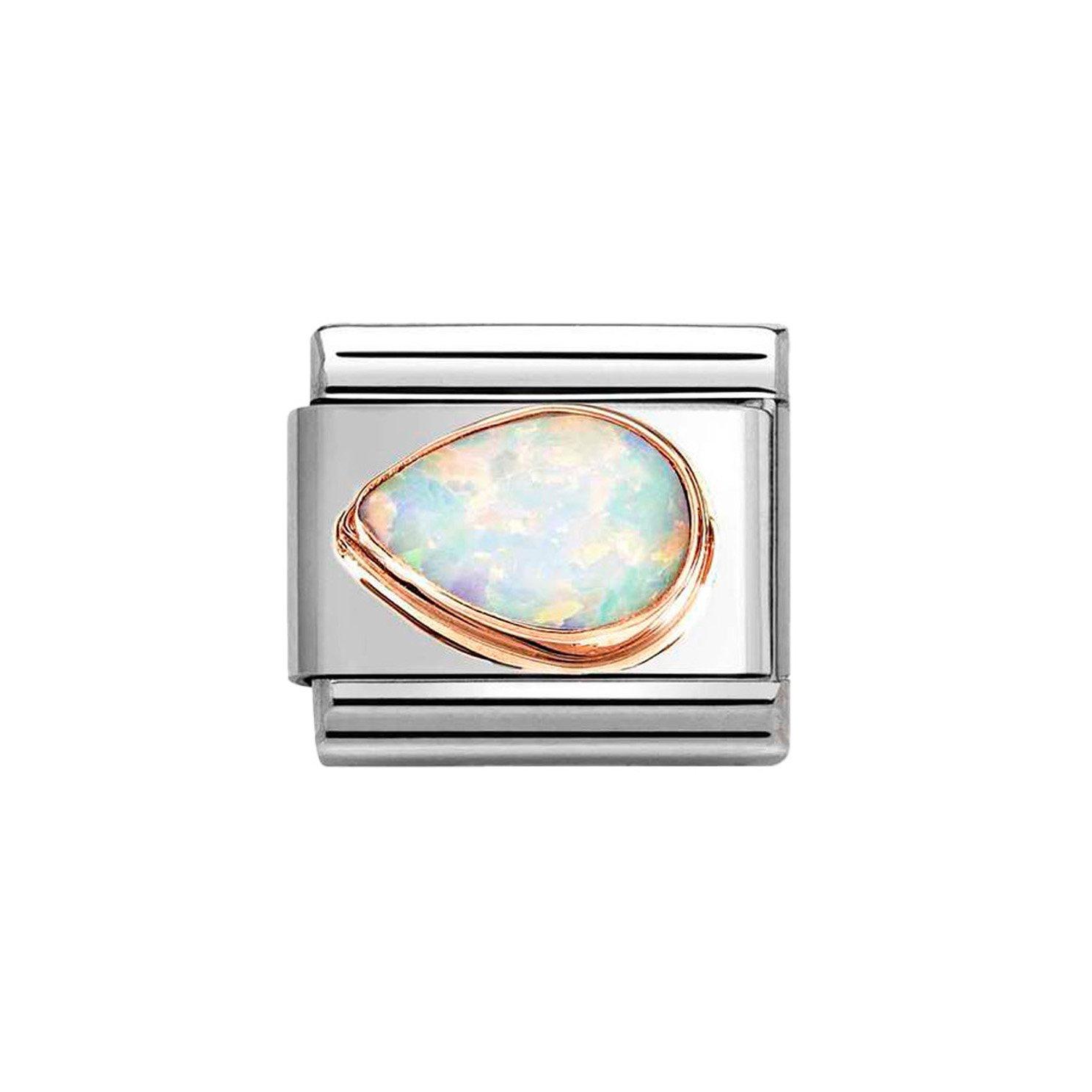 Nomination Composable Classic Stainless Steel and Rose Gold Opal Charm