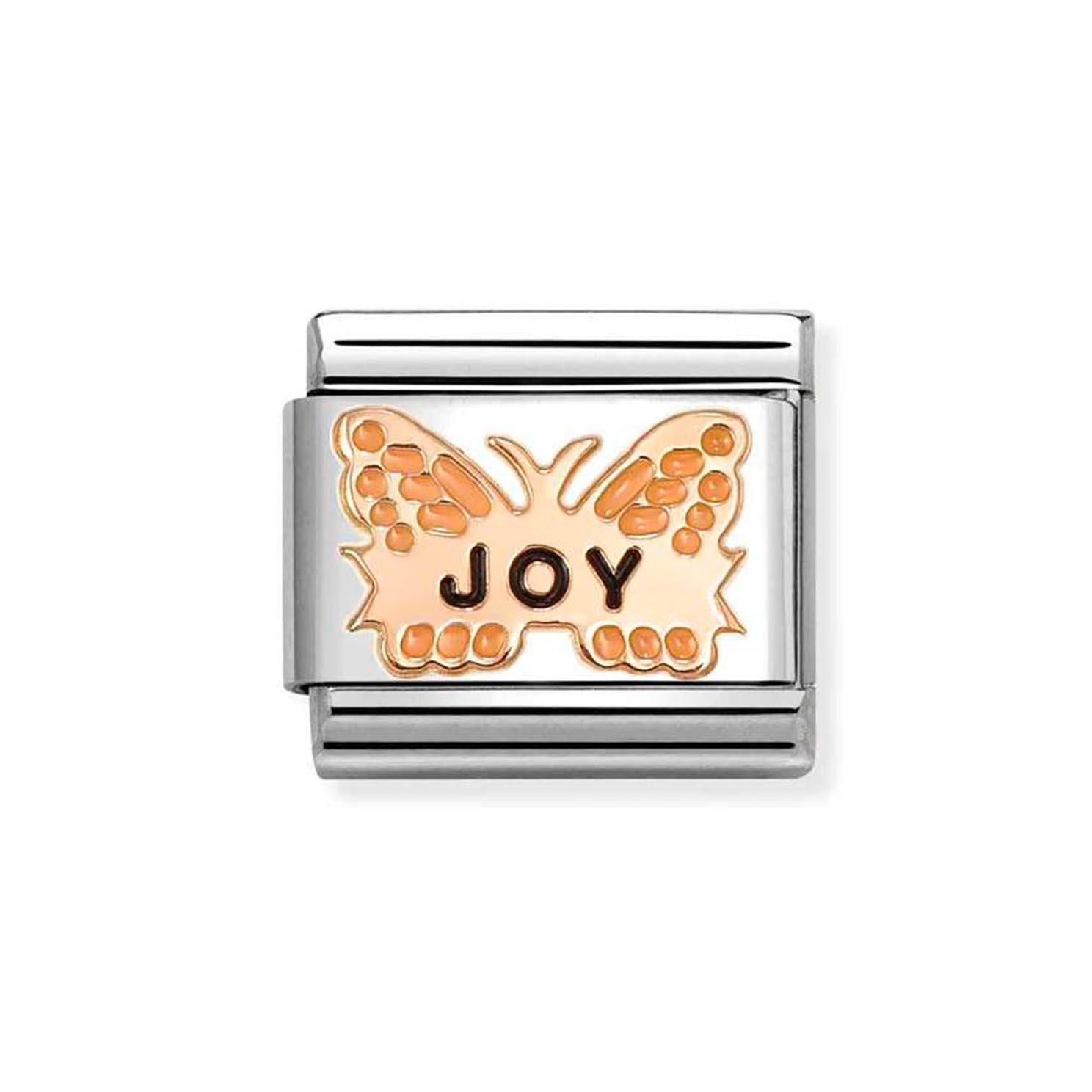 Nomination Composable Classic Stainless Steel Rose Gold Plated Butterfly Charm