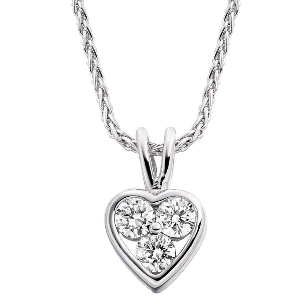 Platinum Diamond Heart Pendant | 0002498 | Beaverbrooks the Jewellers