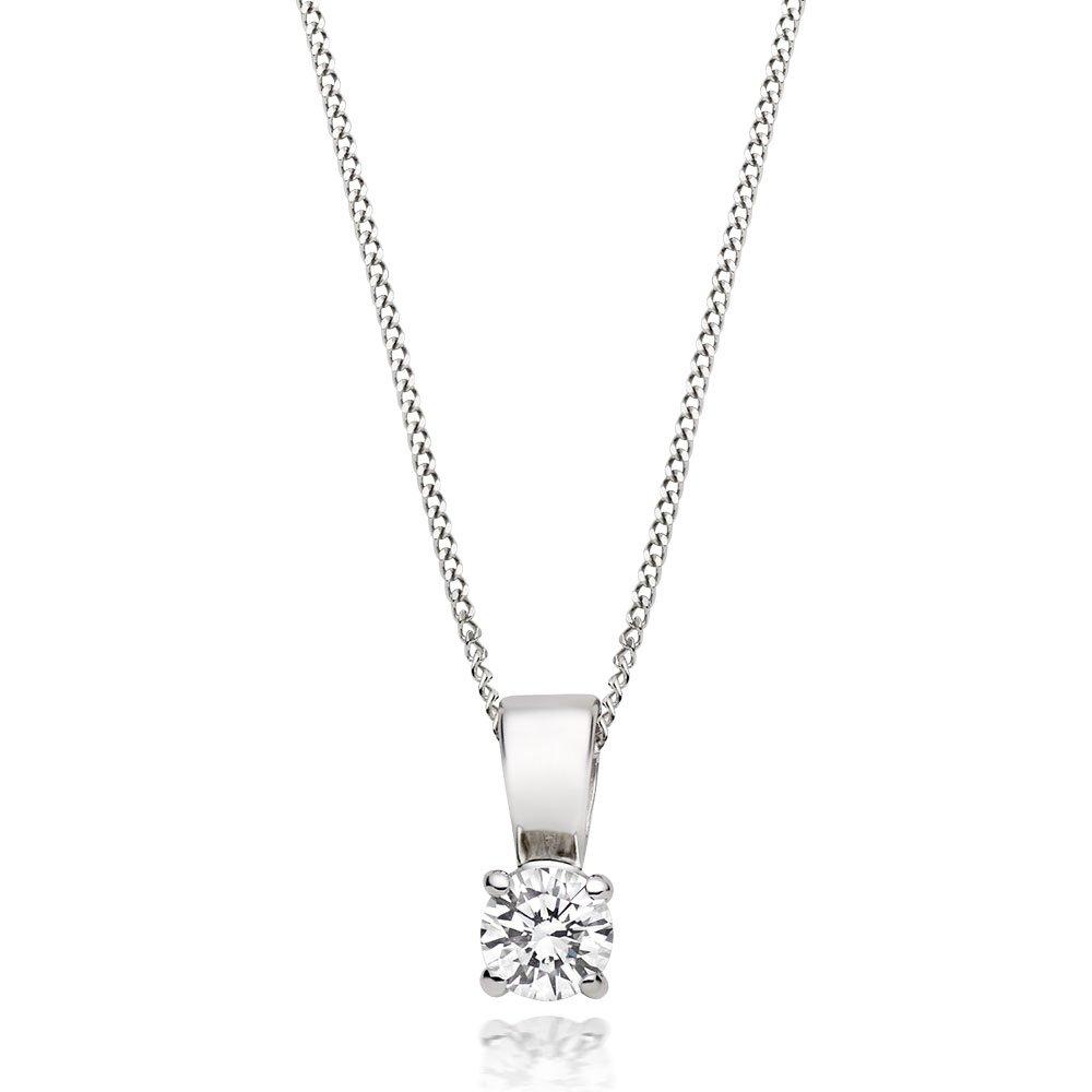 Diamond stud pendant on sale necklace