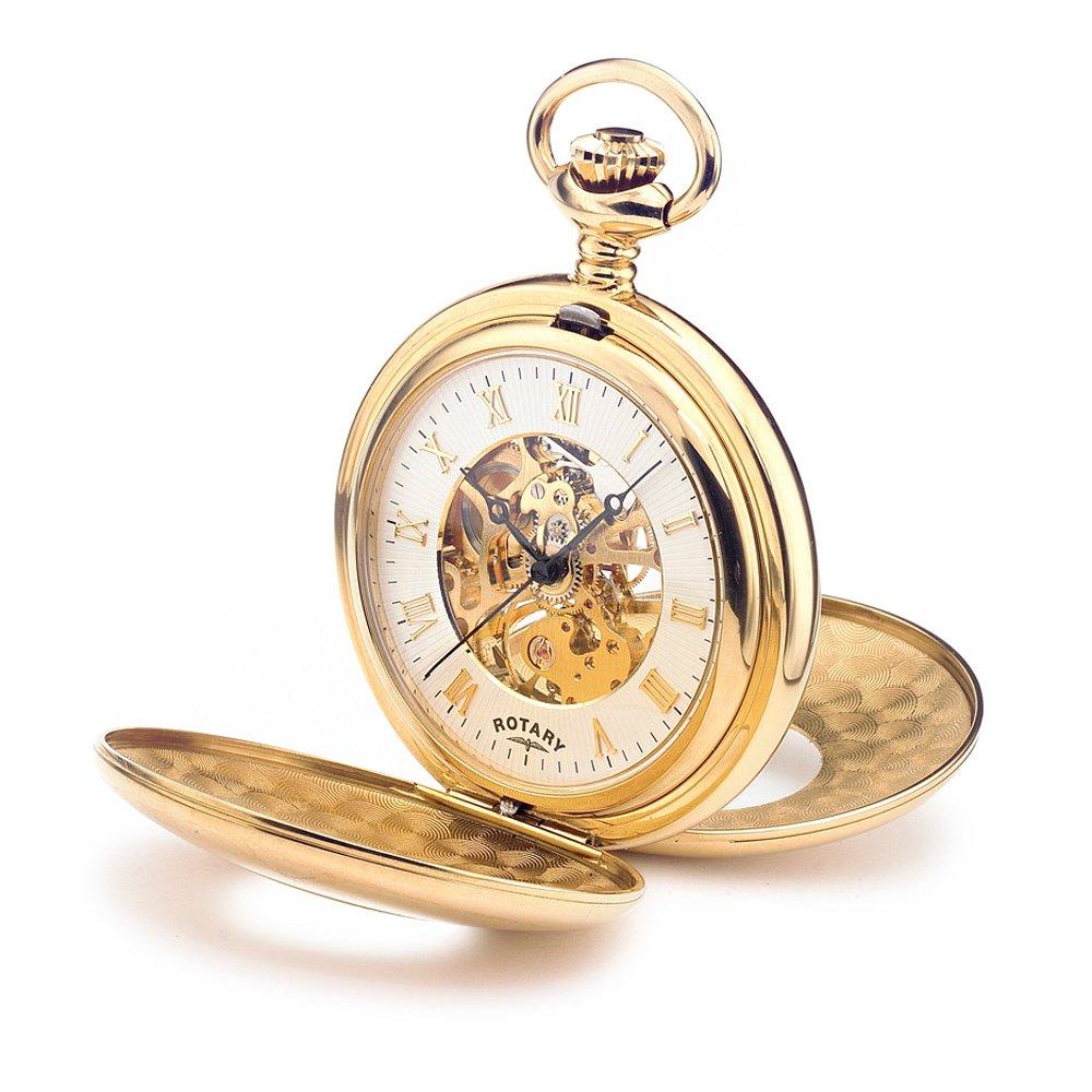 Rotary Gold Plated Men's Pocket Watch MP00713/01 47 mm, White Dial