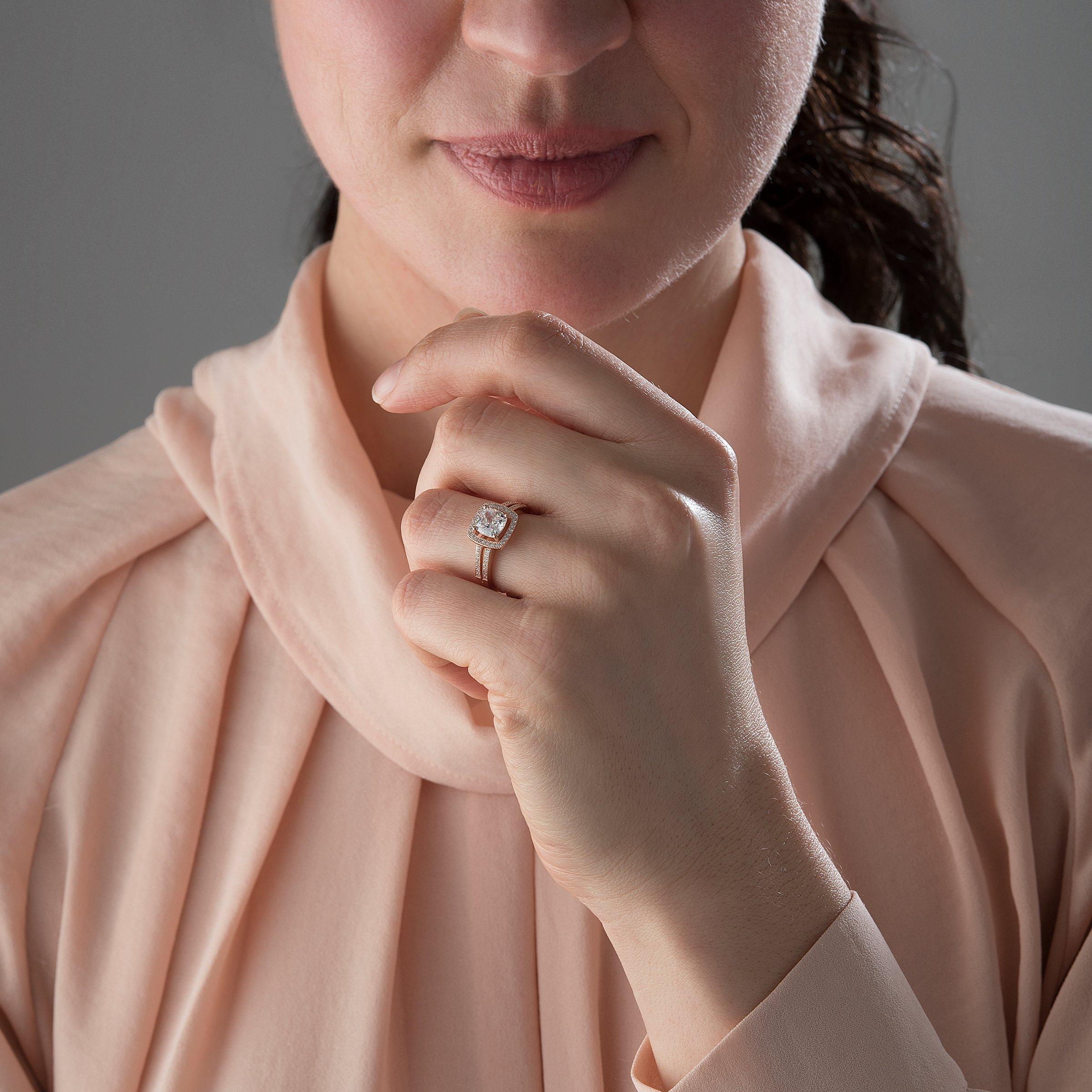 Rose gold plated cubic 2024 zirconia cocktail ring