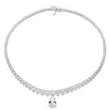 Silver Pear-Shaped Cubic Zirconia Necklace