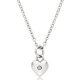 Mini B Silver Diamond Heart Pendant