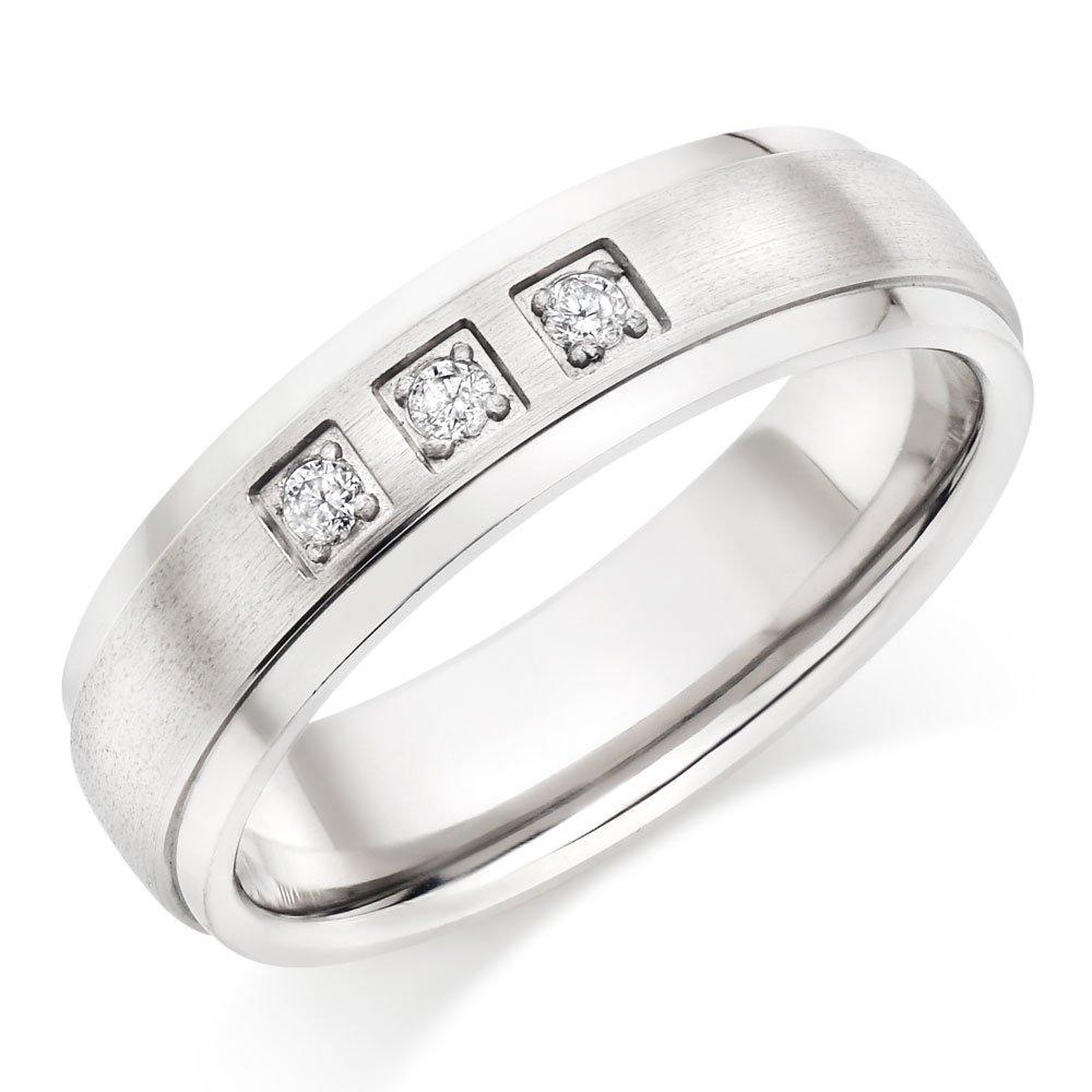 Titanium Diamond Men's Ring | 0102222 | Beaverbrooks the Jewellers