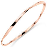 Silver Rose Gold Plated Twist Bangle