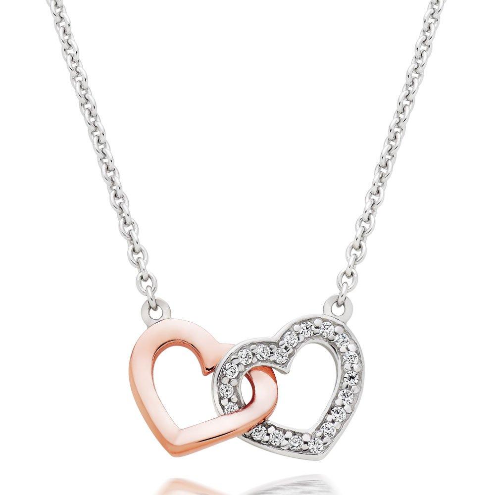 Rose gold and silver on sale necklace