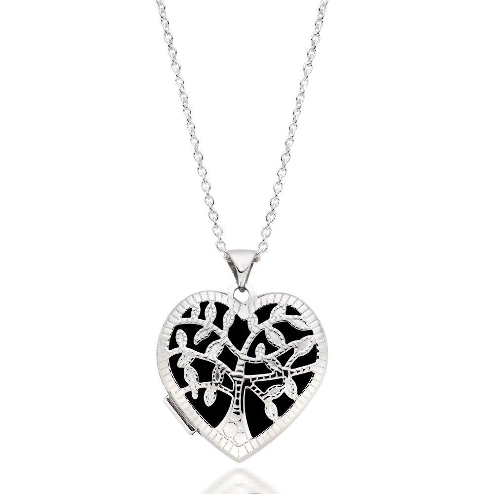 Silver Tree Heart Locket