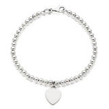 Silver Ball Heart Bracelet