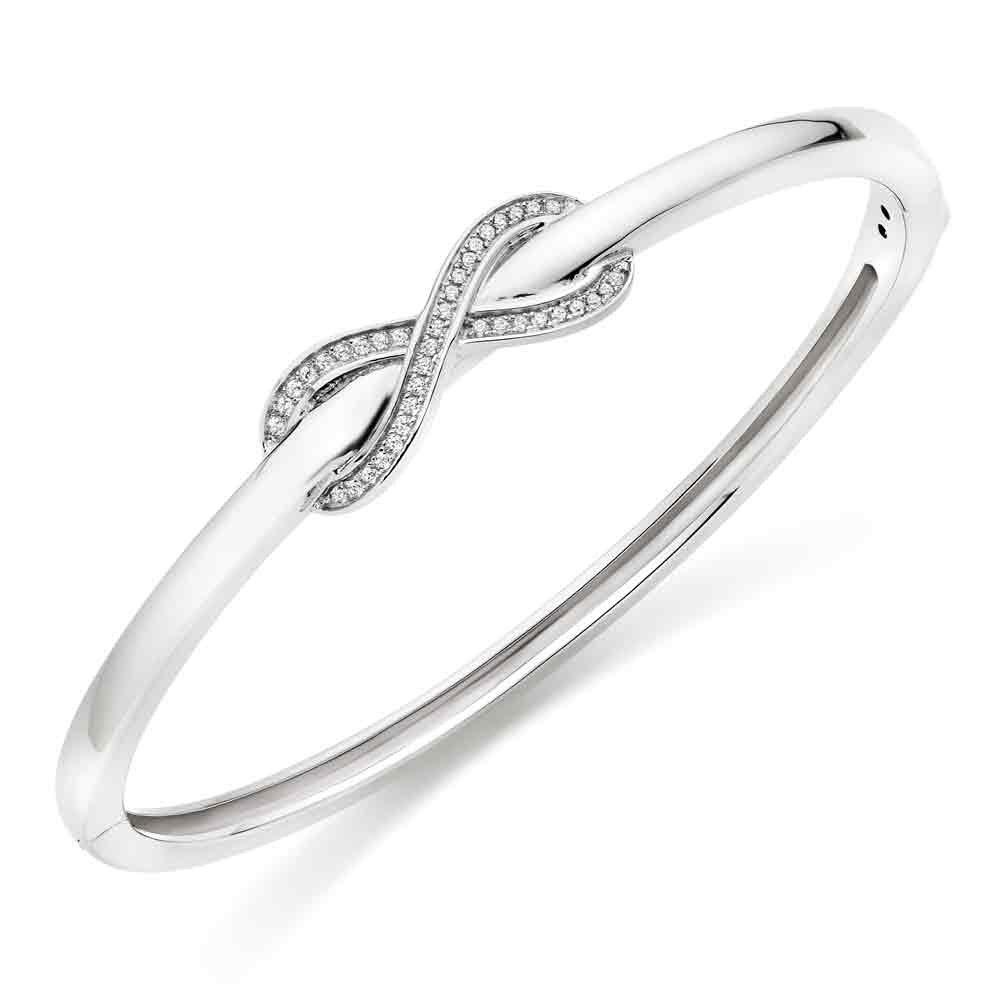 Sterling silver deals infinity bangle