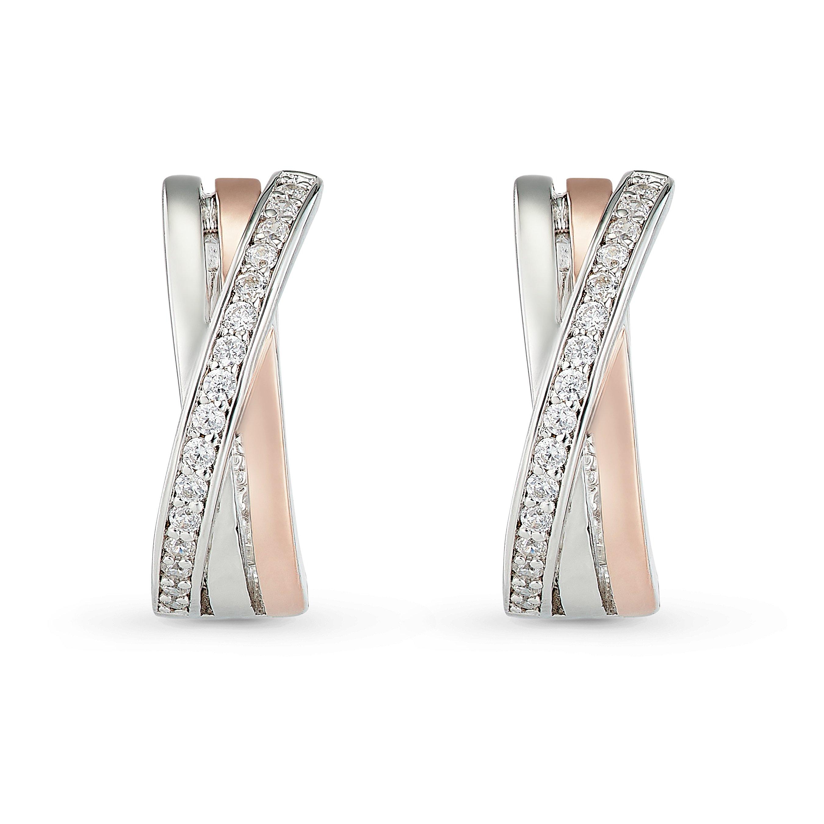 Harlequin Motif Rose Gold Plated Silver Earrings The ICONIC