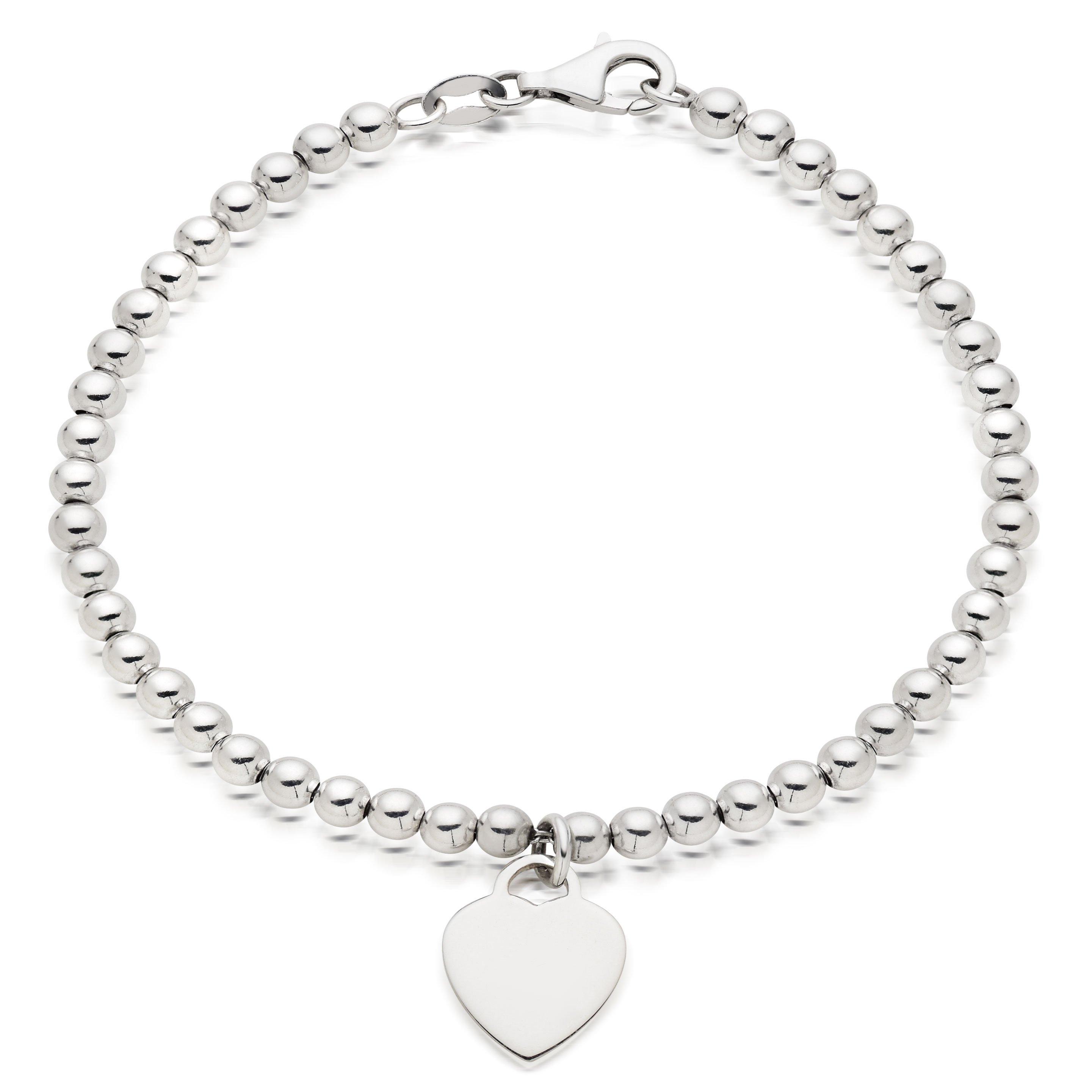 Beaverbrooks Silver Ball Heart Bracelet