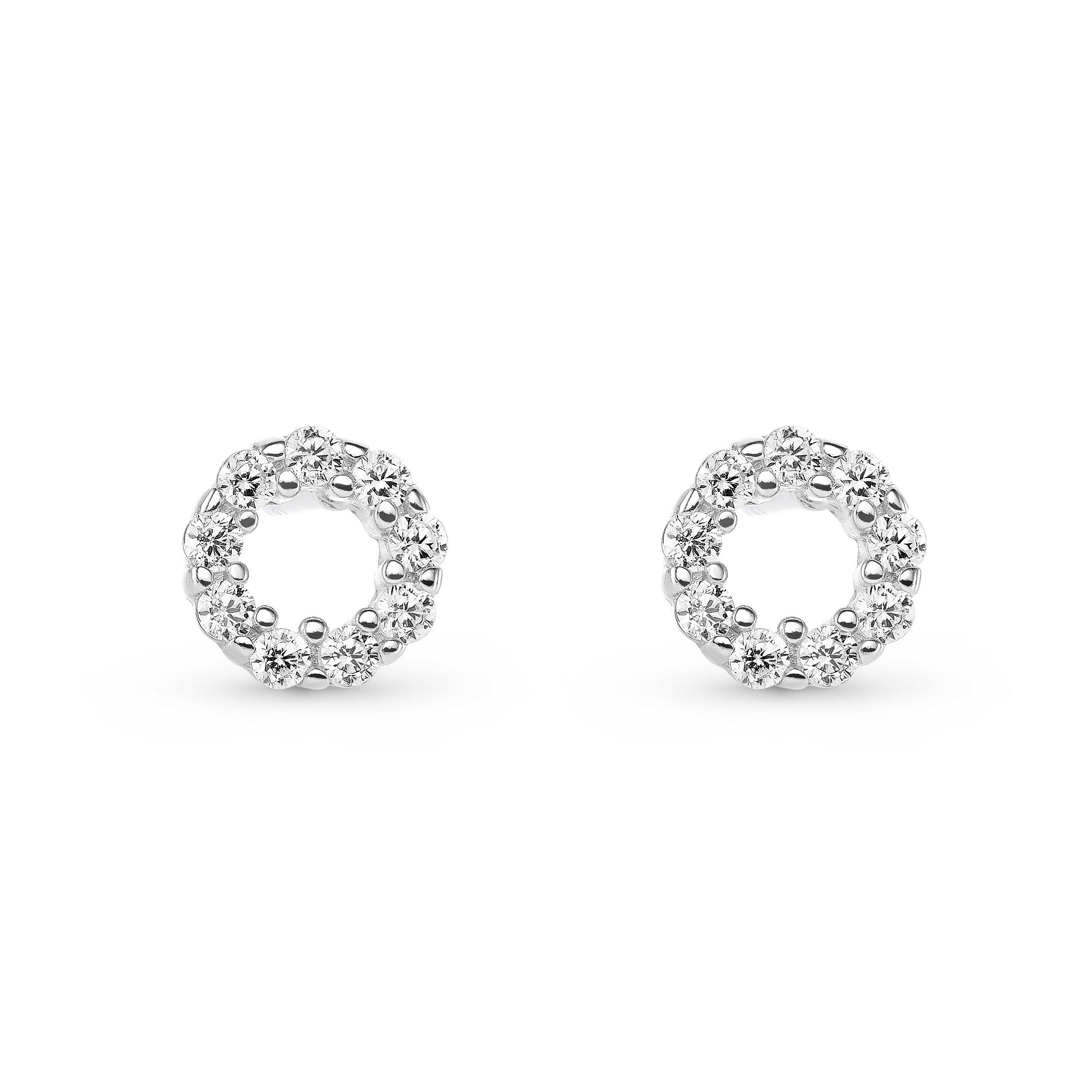 75 Carat (each) Brilliant CZ Round Stud Earrings in Rose Gold Overlay