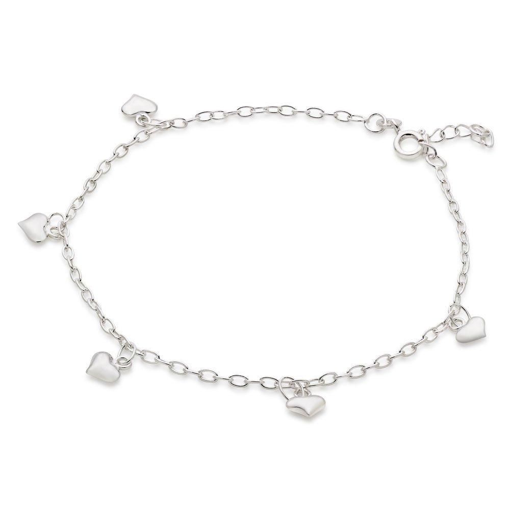 Silver heart 2025 ankle bracelet