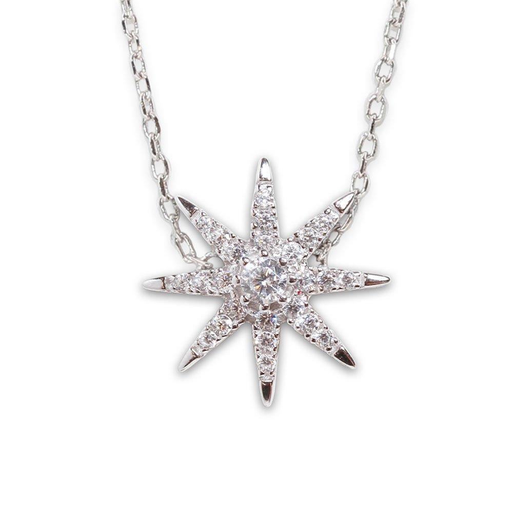 CARAT Carat* London Atrias White Gold Plated Silver Star Necklace ...