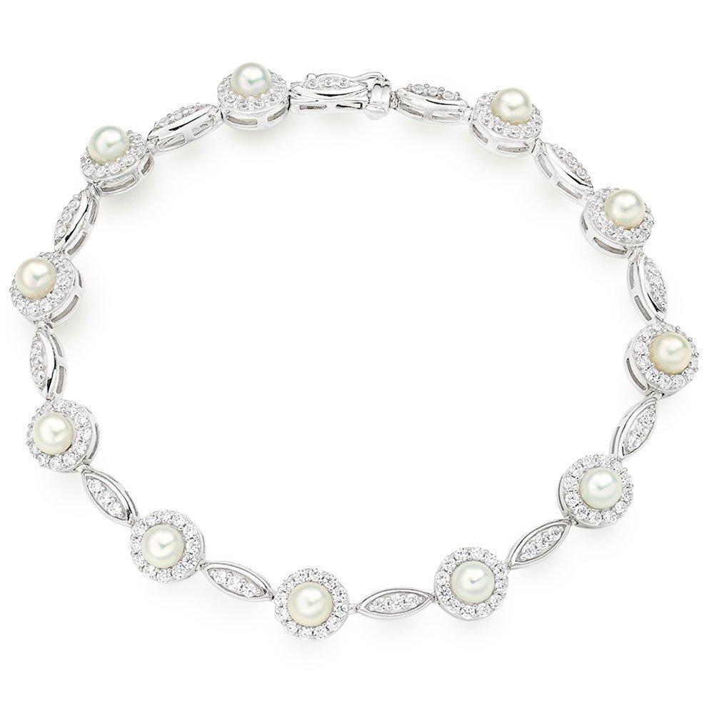 Pearl and cubic zirconia on sale bracelet