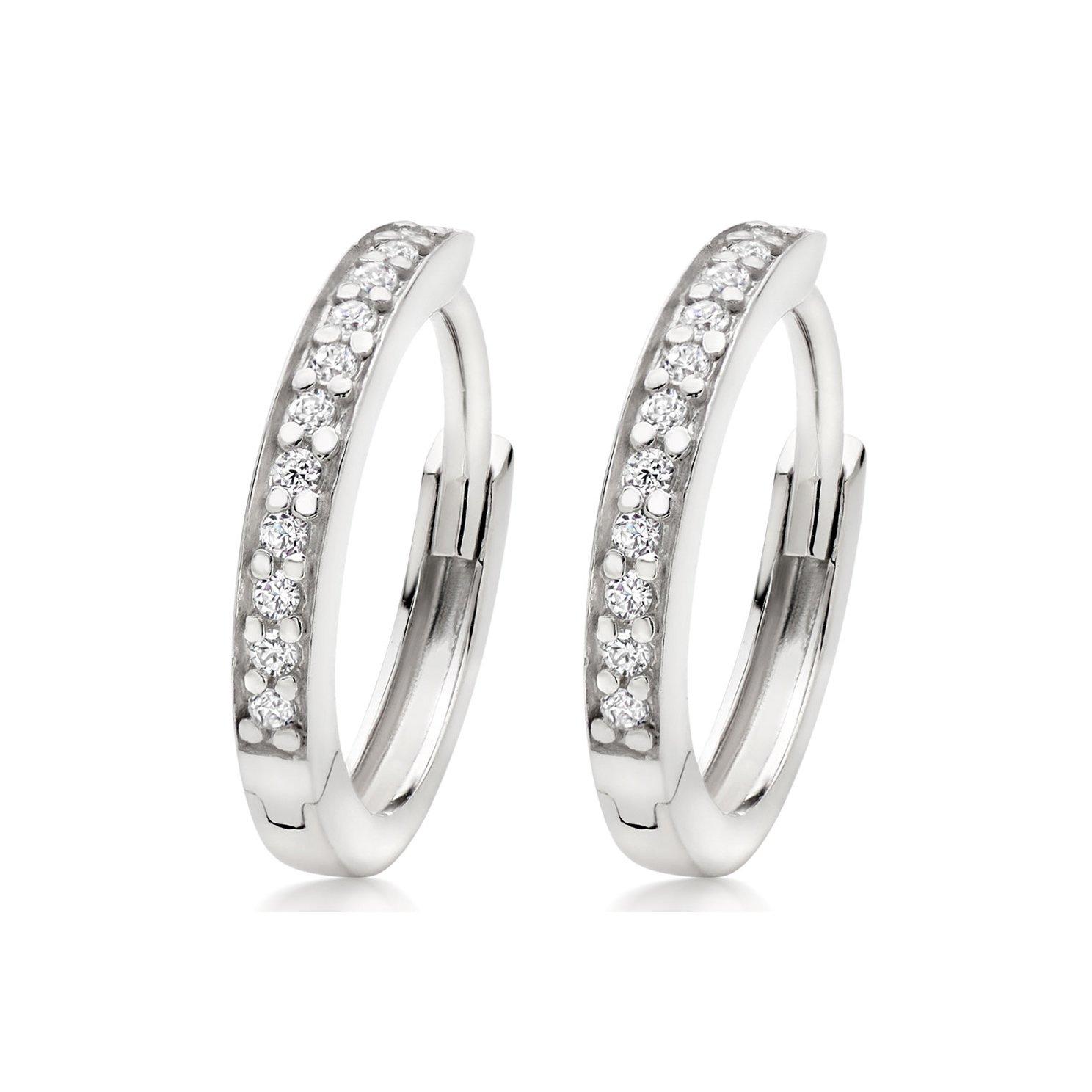 Silver Cubic Zirconia Hoop Earrings