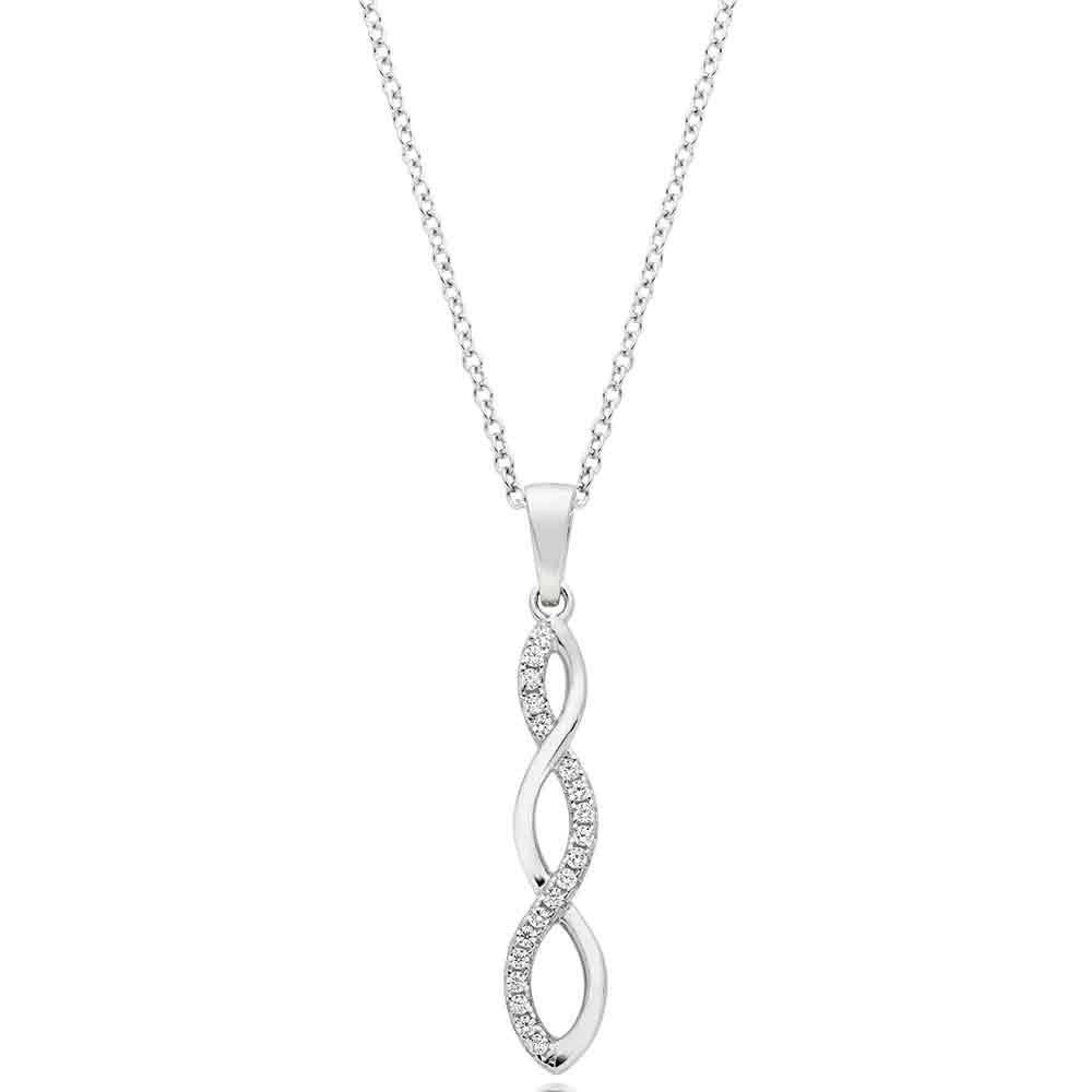 Silver Cubic Zirconia Infinity Drop Pendant