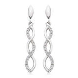 Silver Cubic Zirconia Infinity Drop Earrings