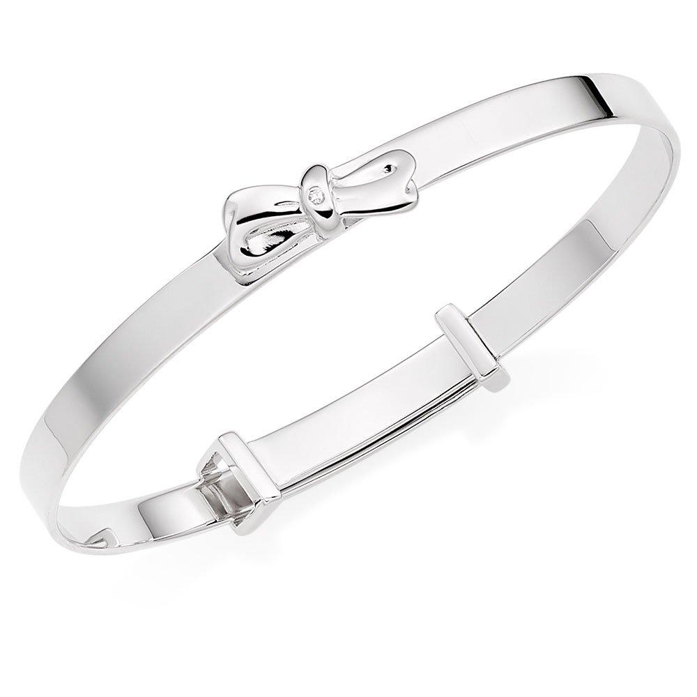 Silver bow bangle sale