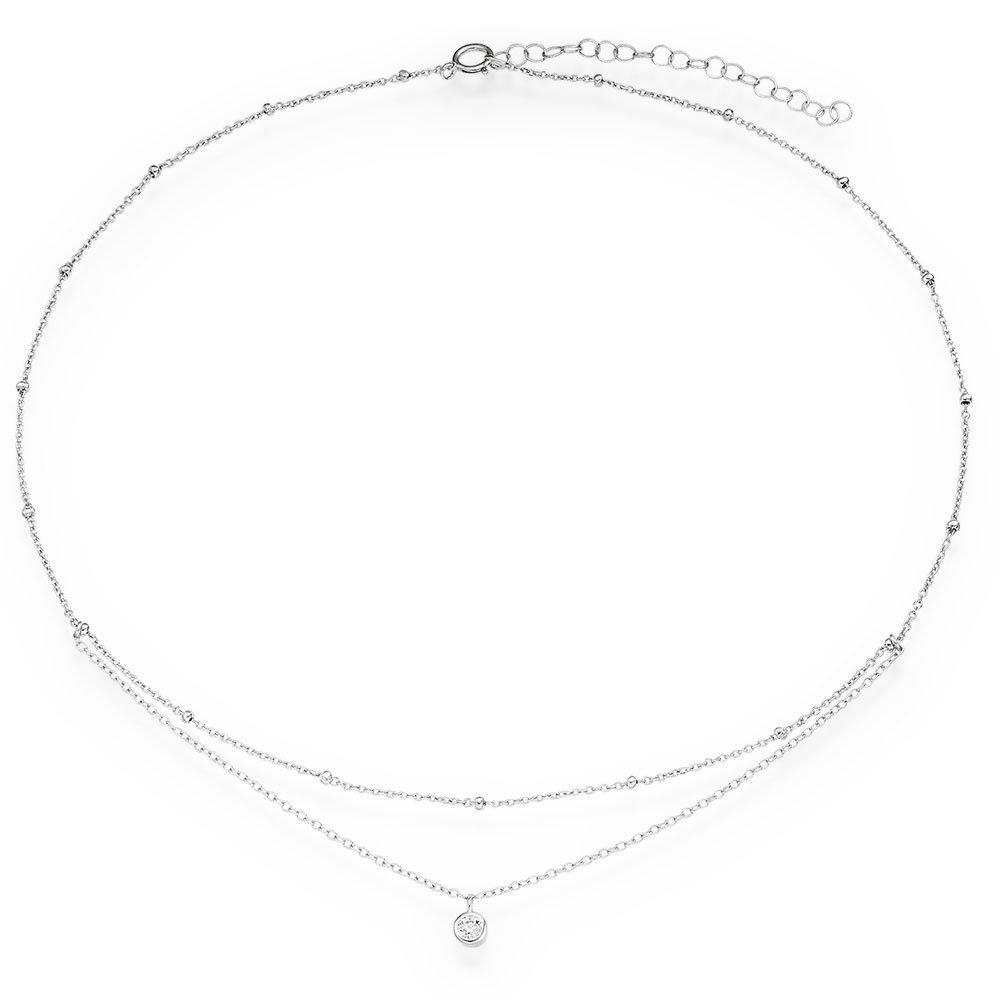 Silver chain hot sale choker necklace