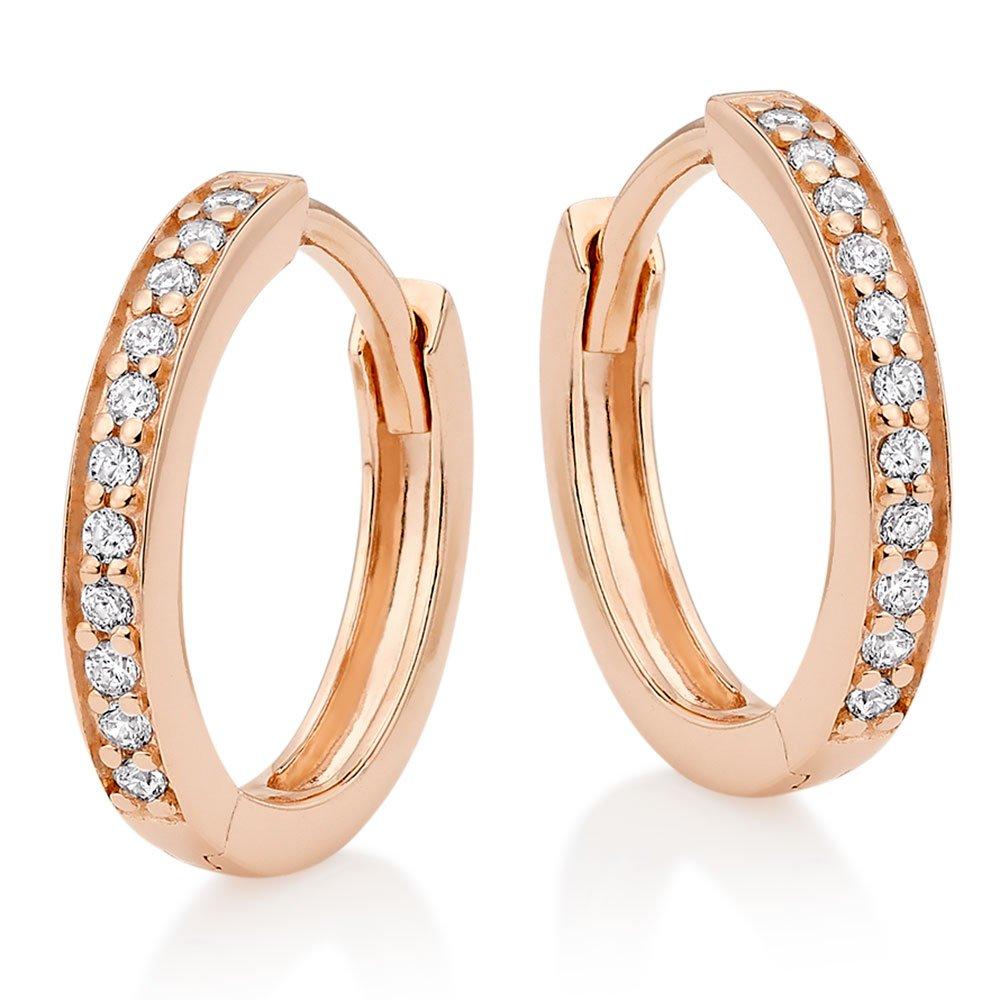 Rose gold cubic zirconia hoop deals earrings