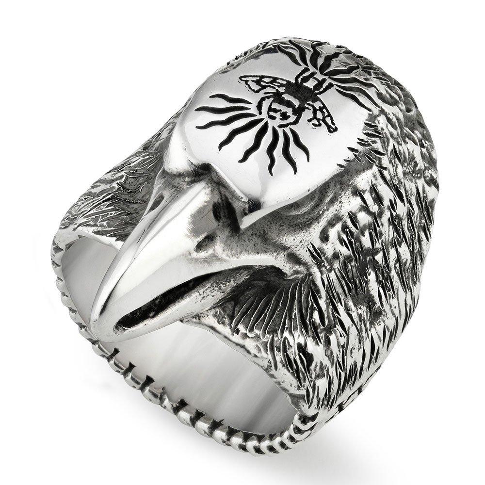Gucci Anger Forest Silver Eagle Head Ring 0111253 Beaverbrooks the Jewellers