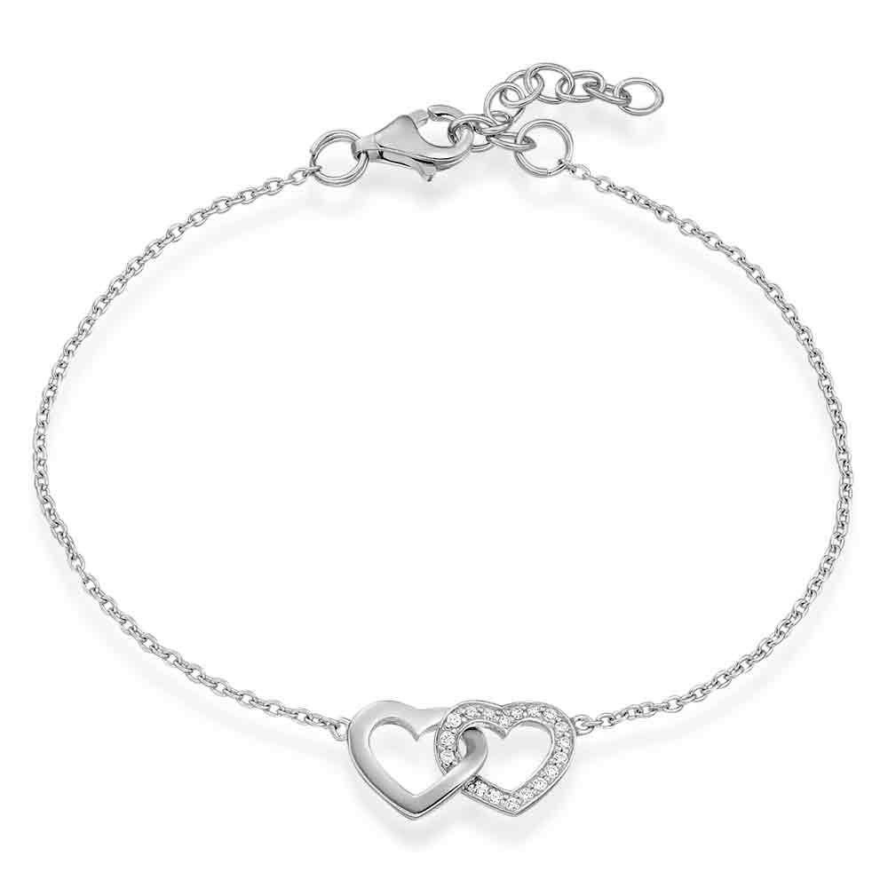 Silver Double Heart Bracelet Product Code - 8.29.4382