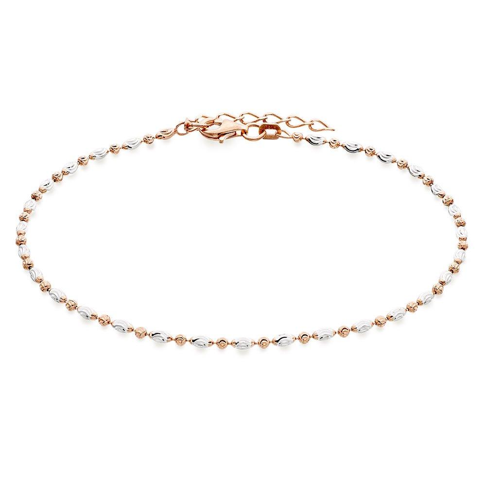 Silver and Rose Gold Plated Sparkle Anklet