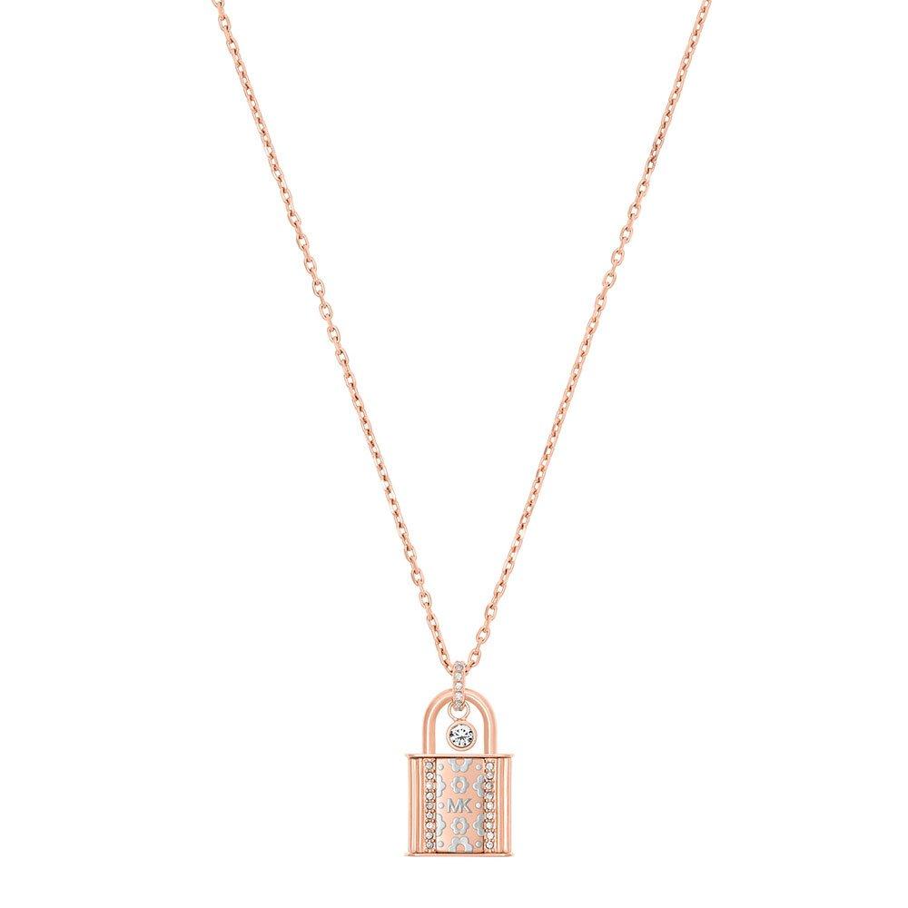 Michael kors rose hot sale gold lock necklace