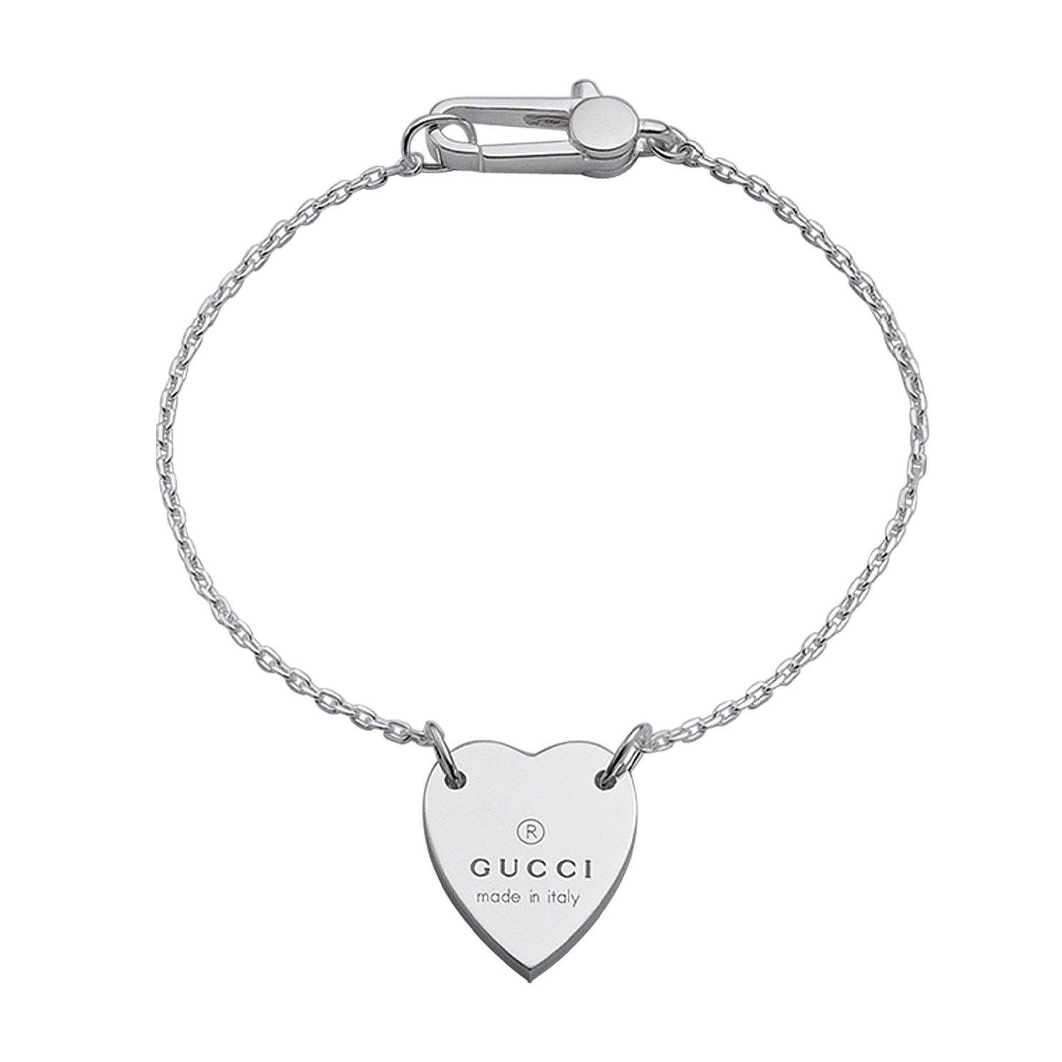 Gucci Trademark 18cm Silver Heart Bracelet