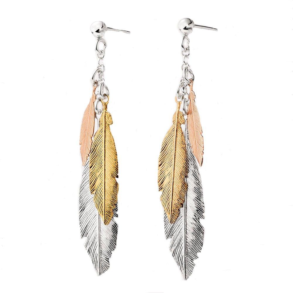 Feather hot sale long earrings