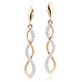 Rose Gold Plated Silver Cubic Zirconia Infinity Drop Earrings