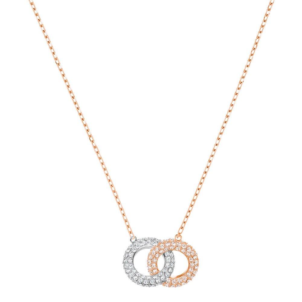 Stone Two Colour Crystal Circle Necklace