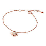 Michael Kors Love Rose 14ct Gold Plated Silver Cubic Zirconia Heart Bracelet