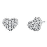 Michael Kors Love Silver Cubic Zirconia Heart Earrings