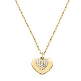 Michael Kors Love 14ct Gold Plated Silver Cubic Zirconia Heart Pendant