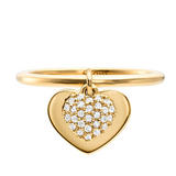 Michael Kors Love 14ct Gold Plated Silver Cubic Zirconia Heart Ring
