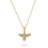Gold Plated Silver Cubic Zirconia Bee Pendant