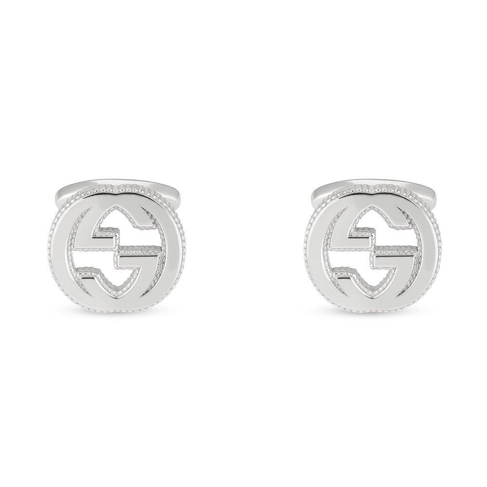  Gucci Interlocking Silver Cufflinks