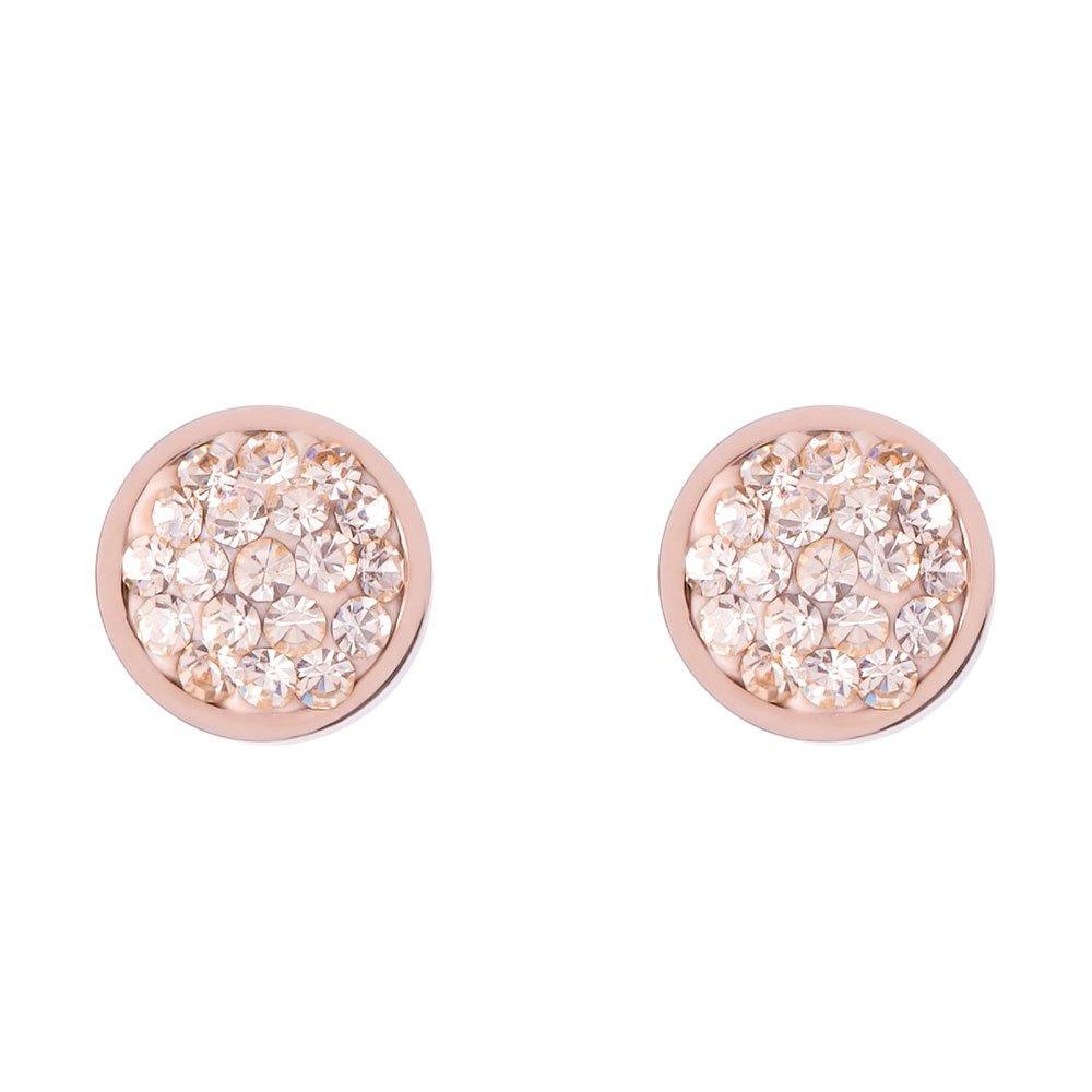 Coeur De Lion Brilliant Rose Gold Tone Crystal Stud Earrings | 0115386 ...