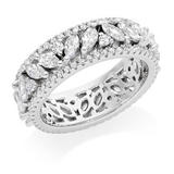 Silver Cubic Zirconia Marquise Triple Row Ring