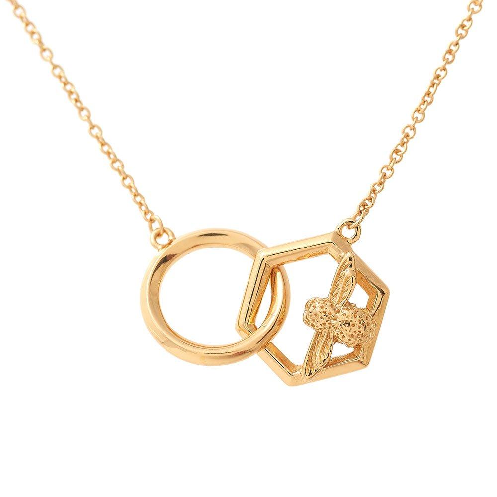 18ct Gold Plated Honeycomb Bee Necklace