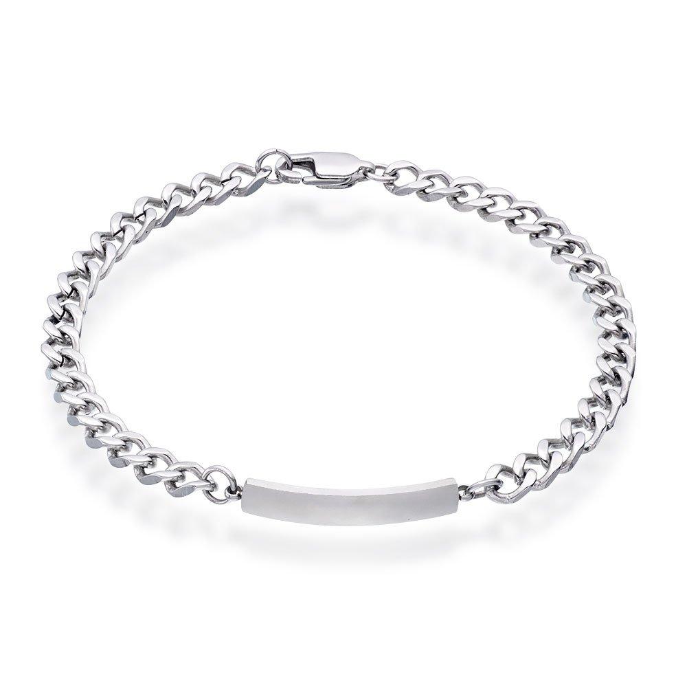 Steel Men's ID Bracelet | 0115828 | Beaverbrooks the Jewellers