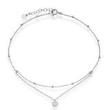 Silver Cubic Zirconia Anklet
