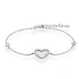 Silver Cubic Zirconia Infinity Heart Bracelet