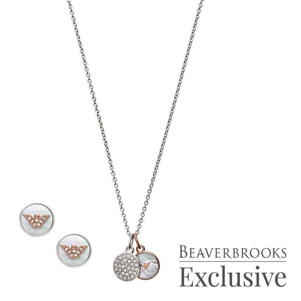 Emporio Armani Exclusive Crystal Pendant and Earrings Set | 0118416 |  Beaverbrooks the Jewellers